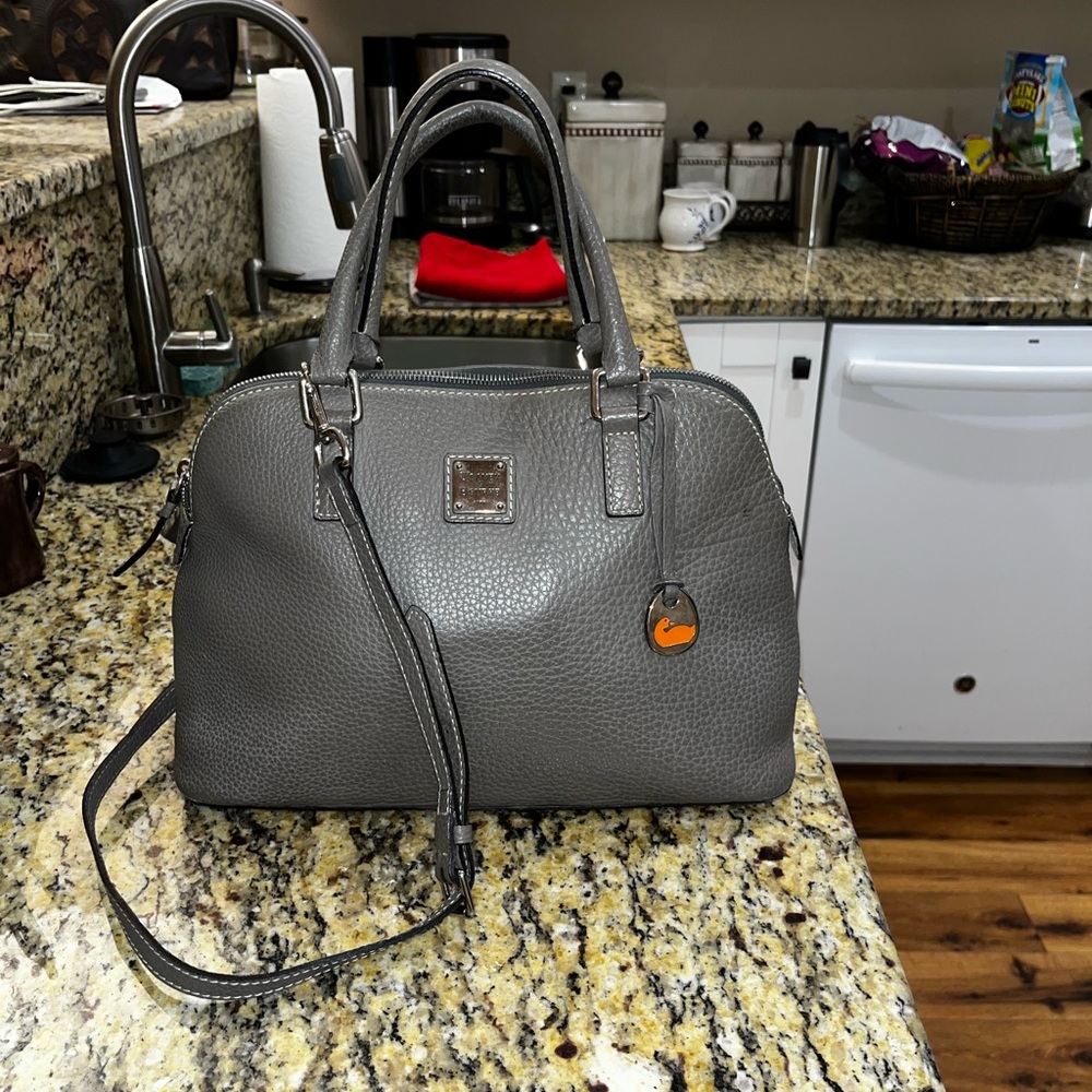 Dooney & Bourke Gray Leather Satchel